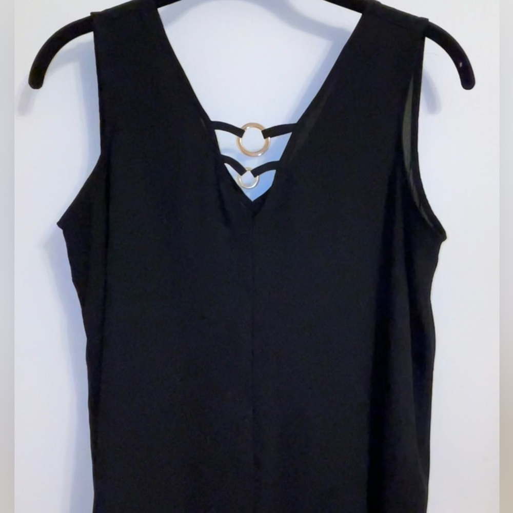 Thalia Sodi Sheer Tank Top in Black
